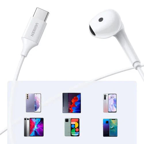 UGREEN WIRED EARPHONE WITH TYPE-C CONNECTOR , WHITE UGREEN WIRED EARPHONE WITH TYPE-C CONNECTOR , WHITE